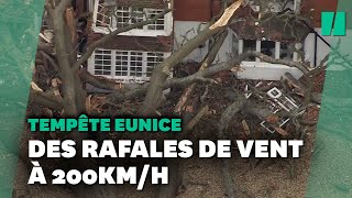 Tempête Eunice des dégâts impressionnants en France et au RoyaumeUni [upl. by Ellennod]