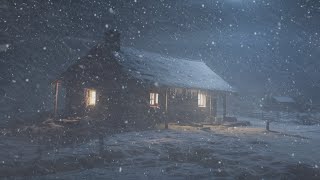 Snowstorm at the Lonely Cabin  Natures White Noise Blizzard for a Night  Howling Wind amp Snowfall [upl. by Woodley717]