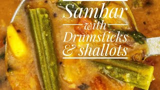 Sambar with Drumsticks and shallots Murungakkai sambar Kerala style sambar [upl. by Celestyna]