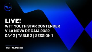 WTT Youth Star Contender Vila Nova de Gaia 2022  Day 2  Table 2  Session 1 [upl. by Heber]