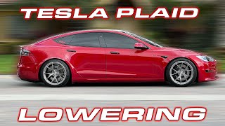 Lowering my Tesla Plaid in less than an hour  Do it yourself [upl. by Atsedom]