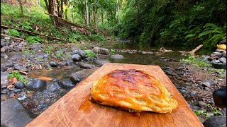 Resep Beef Wellington 🏕️🪵💦🔥🇮🇩 beefwellington naturelovers cooking campfire masak [upl. by Ennairol]