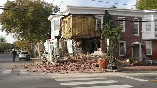 Building partially collapses after being hit by car in Wilmington several buildings evacuated [upl. by Beatty]