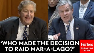 BREAKING NEWS John Kennedy Questions FBIs Wray About Raid On MarALago [upl. by Ajin674]