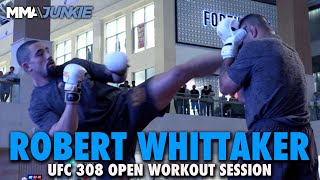 Robert Whittaker Goes Through Striking Motions at UFC 308 Open Workouts [upl. by Marduk879]