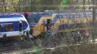 Animatie Treinbotsing tussen intercity en sprinter 21 april 2012 Westerpark Amsterdam [upl. by Boesch980]