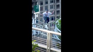 Pro Skater Jeff Dalnas doing a huge TopSoul Grind on a curved kink rail [upl. by Corrinne]