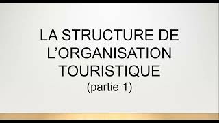 BTS Tourisme EPT  Management  3 4 1 La structure des organisations partie 1 [upl. by Eiznekcam58]