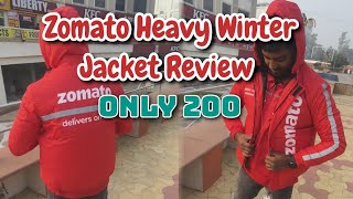 Zomato Heavy Winter Jacket Review  Sk Rider Vlogs Only 200 Winter Jacket ☃️ [upl. by Verdha664]