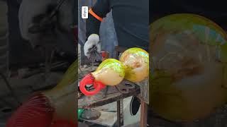 Making a glazed gourd  Liulige glass blowing liuli fused Crafts [upl. by Leodora]