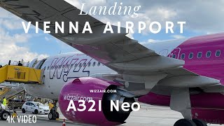 Wizz air Landing Vienna International Airport Brand new A321 Neo [upl. by Alleyn894]