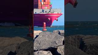 ONE AQUILA TOWERING PAST🌊🌊ship wow epic waves containership oiltanker roughseas sea [upl. by Sokul]