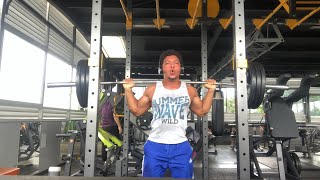 140kg315lbs ATG Squat for reps 17yo 80kg bw [upl. by Ayote692]