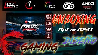 Unboxing  Monitor MSI Optix G241 238quot  144Hz 1ms Panel IPS bajo precio  Mini REVIEW Español [upl. by Mac]