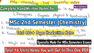 MScChemistry 2nd Semester Complete Handwritten PDF Notes  All 16 Units Detailed Notes mscnotes [upl. by Ellennahs574]