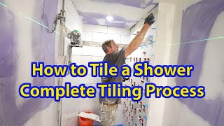 A Tile Setters Methods  How to Tile a Shower  PLAN LEARN BUILD [upl. by Atirahs]