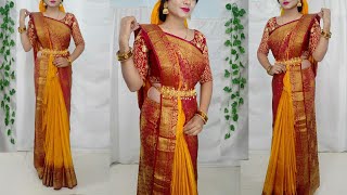 How to wear saree in different StyleSaree wearing new stylesSaree Draping styles Saundaryaa [upl. by Chan]