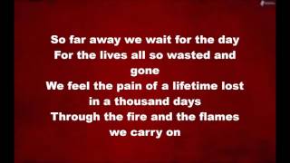 DragonForce  Through the Fire and Flames Lyrics on screen [upl. by Brightman]