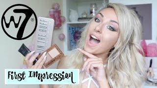 FULL FACE TESTING W7 MAKEUP  First Impression Does it work  DramaticMAC [upl. by Aneekahs]