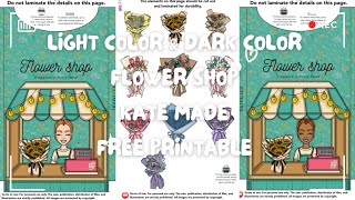 Light Color and Dark Color Flower Shop  Free Printable  Kate Made  Kesiya’s Art amp Craft Studio [upl. by Daph366]