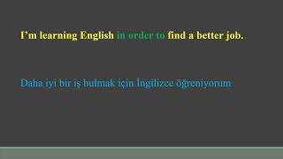 Adverbial clauses of purpose Amaç zarf cümlecikleri [upl. by Lindsey]