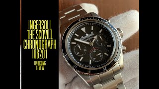 Ingersoll The Scovill Chronograph Quartz I06201 Watch  Unboxing e Review  Valjoux Relogios [upl. by Anoval]