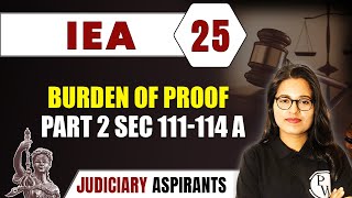 IEA 25  Burden of Proof Part 2 Sec 111114A  CLAT LLB amp Judiciary Aspirants [upl. by Neraa]