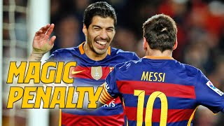 MESSI amp SUAREZ MAGICAL CRUYFF STYLE PENALTY [upl. by Etneciv]