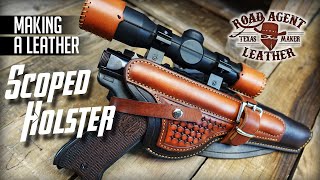 Leather Holster for a Scoped Ruger MKIII  Leather ASMR [upl. by Krauss402]