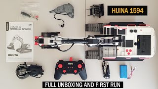 Huina 1594 Unboxing amp First Run RC Excavator [upl. by Kiefer]