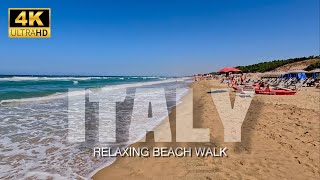 Relaxing 4K beach walk  Lungomare Sabaudia  Italy [upl. by Eugenle]