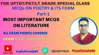 Most Important MCQs ON Poetry amp Its Form UPTGT UPPGTTrendingVideosenglishlanguage [upl. by Enaj489]