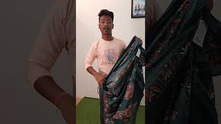 HandMake Kantha Stitch Slik Saree 👌🤩Kantha Stitch Saree For India saree kolkatasaree reels vlog [upl. by Ahsinauq]