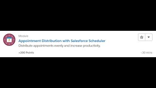 Appointment Distribution with Salesforce Scheduler Salesforce Trailhead Answers [upl. by Hashim]