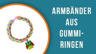 Armbänder aus Gummiringen  Selber basteln mit trendmarkt24 [upl. by Anahcar]