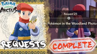 Pokemon Legends Arceus Request 25 Walkthrough quotPokemon In The Woodland Photoquot How to Unlock amp Guide [upl. by Eivol146]