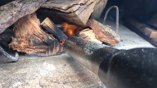 Bison AirLighter Lighting Wood In Pizza Oven [upl. by Goldie322]