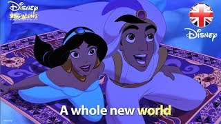 DISNEY SINGALONGS  A Whole New World  Aladdin Lyric Video  Official Disney UK [upl. by Oluas]