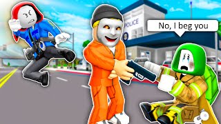 POLICE JJ and FIREFIGHTER Mikey vs CRIMINAL  Maizen Roblox Story [upl. by Asilav]