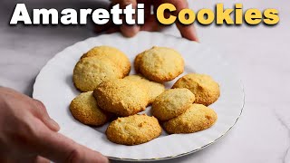 4Ingredient Almond Cookies  Italian Amaretti Biscuits [upl. by Celtic]