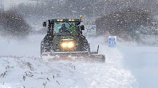 Snow Plowing in Fresh Winter Weather  Snow Removing Machinery  Snow Clearing in Snowfall  Ice [upl. by Amyas]