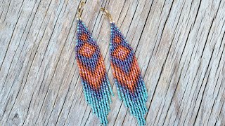 WOVEN Seed Bead Fringe Earring Tutorial [upl. by Given]