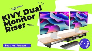 Best Dual Monitor Stand KIVY Monitor Riser Review [upl. by Garceau11]