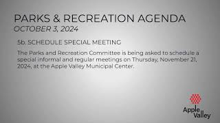 Parks amp Recreation Advisory Committee Meeting  October 3 2024 [upl. by Lika]