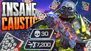 INSANE Caustic 30 KILLS and 7200 Damage Apex Legends Gameplay Season 22 [upl. by Townie]