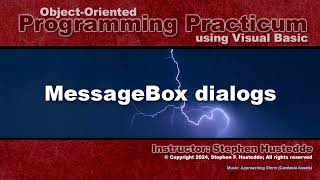 OOP Programming VB  02P MessageBox dialogs [upl. by Enitsahc]