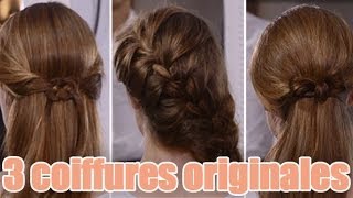 Trois idées de coiffures pour cheveux longs [upl. by Florette]