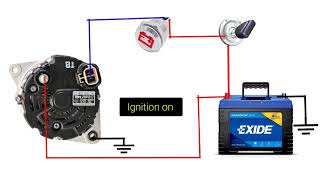 2 pin Car Alternator Wiring Diagram  How to Connection 2 Pin Car Alternator  Car Alternator Wiring [upl. by Biggs]