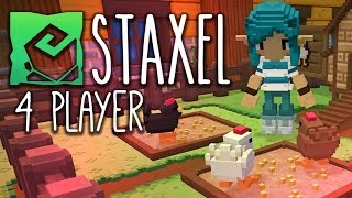 Staxel  1  Listen to Farm Fan 4 Player Online Gameplay [upl. by Ynneb]