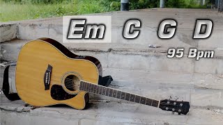 E Minor Acoustic Guitar Backing Track with Cajon  95 Bpm [upl. by Ariadne]